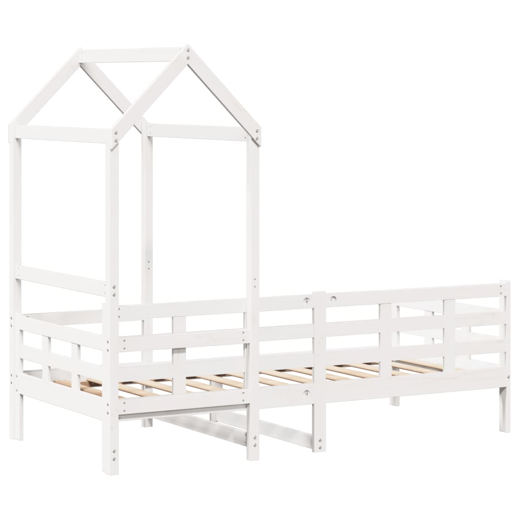 Day Bed with Roof White 90x200 cm Solid Wood Pine