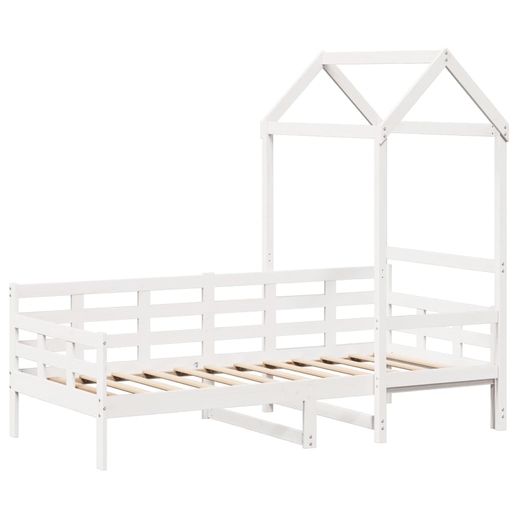 Day Bed with Roof White 80x200 cm Solid Wood Pine