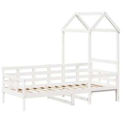 Day Bed with Roof White 80x200 cm Solid Wood Pine