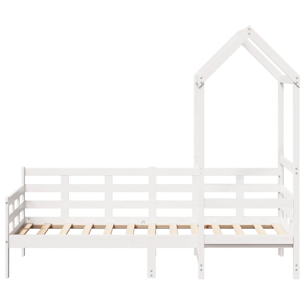 Day Bed with Roof White 80x200 cm Solid Wood Pine