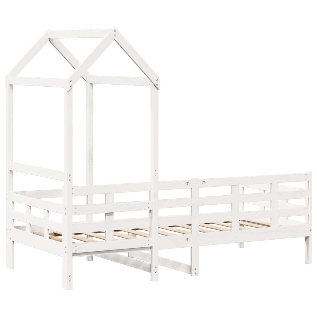 Day Bed with Roof White 80x200 cm Solid Wood Pine