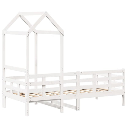 Day Bed with Roof White 80x200 cm Solid Wood Pine