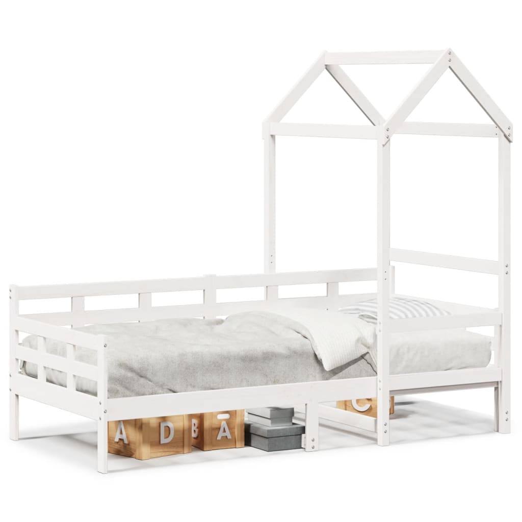 Day Bed with Roof White 80x200 cm Solid Wood Pine