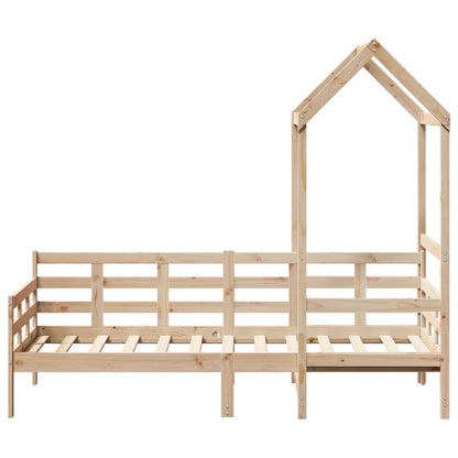 Day Bed with Roof 90x190 cm Solid Wood Pine