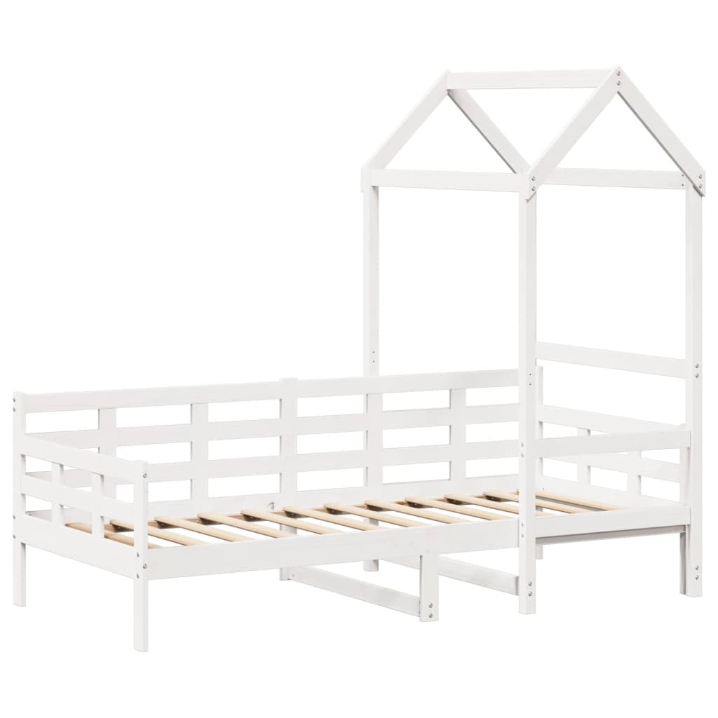 Day Bed with Roof White 90x190 cm Solid Wood Pine