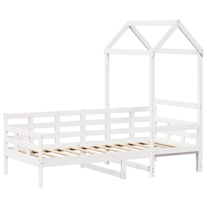 Day Bed with Roof White 90x190 cm Solid Wood Pine