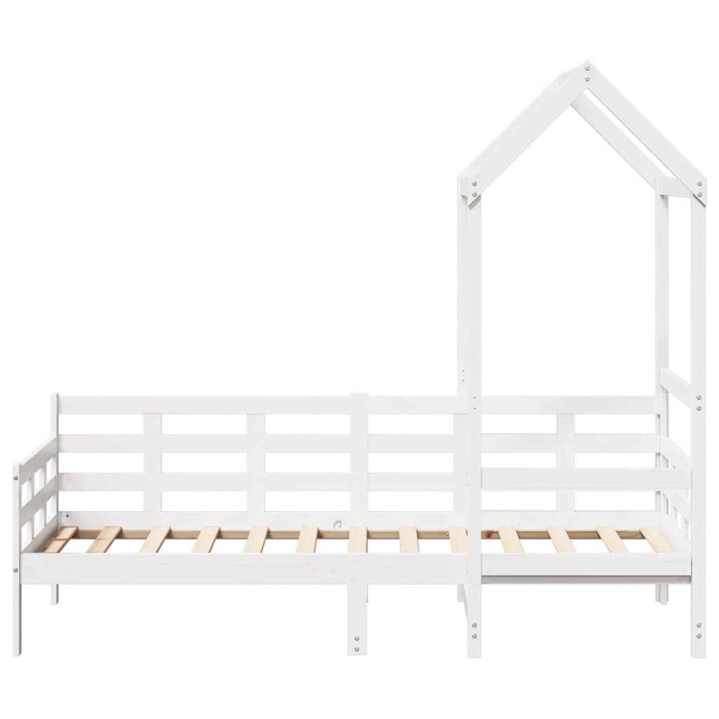 Day Bed with Roof White 90x190 cm Solid Wood Pine