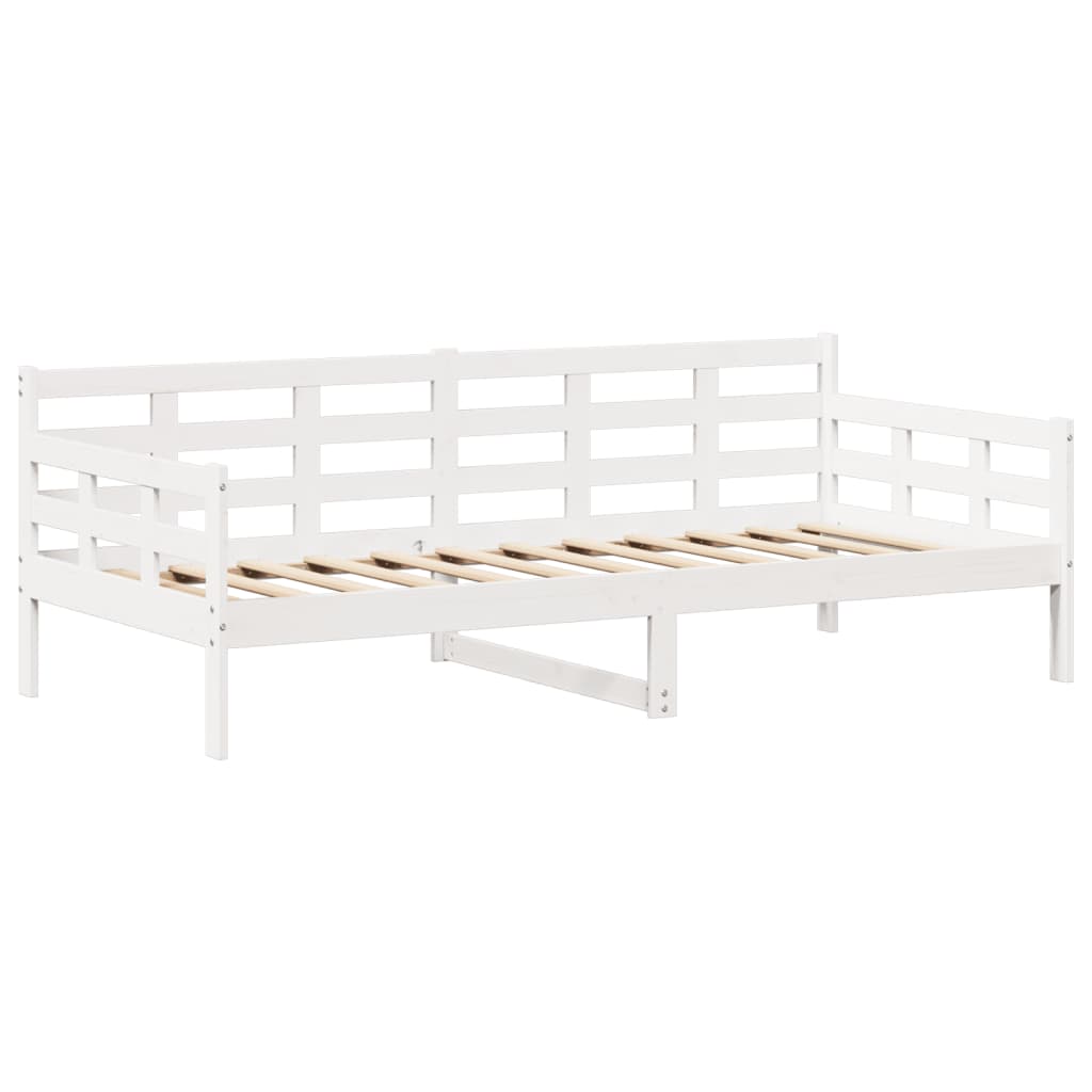 Day Bed and Bench Set with Roof White 80x200 cm Solid Wood Pine