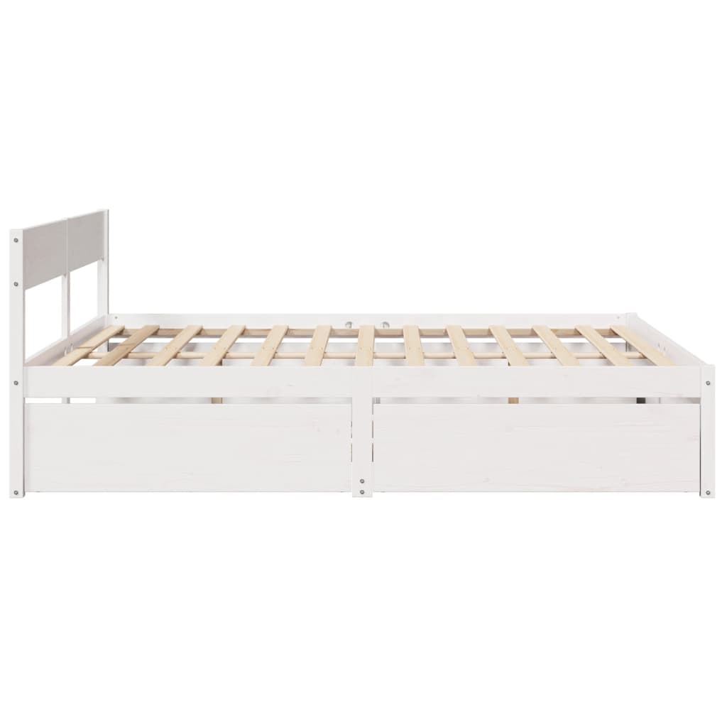 Bed Frame without Mattress White 180x200 cm Super King Solid Wood Pine