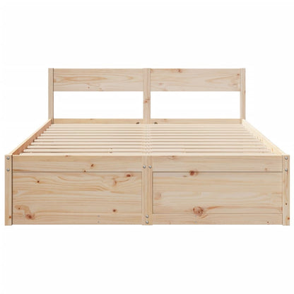 Bed Frame with Drawers 140x200 cm Solid Wood Pine