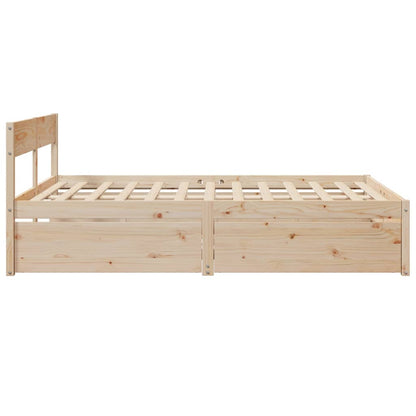 Bed Frame with Drawers 140x200 cm Solid Wood Pine