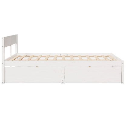 Bed Frame without Mattress White 140x200 cm Solid Wood Pine