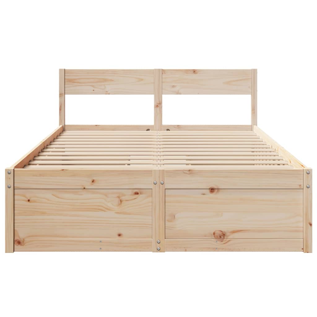 Bed Frame with Drawers 120x200 cm Solid Wood Pine