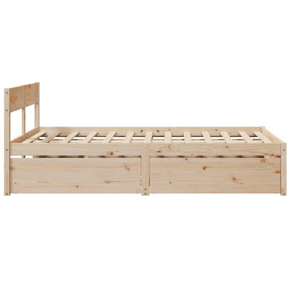 Bed Frame with Drawers 120x200 cm Solid Wood Pine