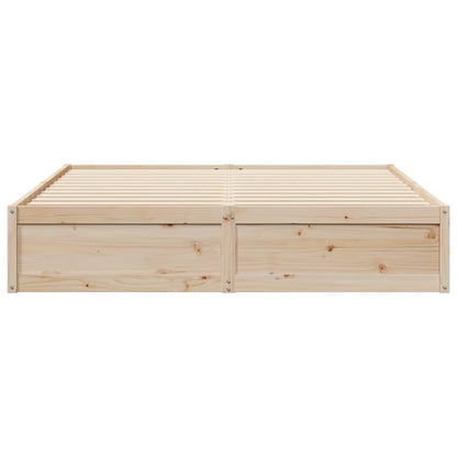 Bed Frame without Mattress 200x200 cm Solid Wood Pine