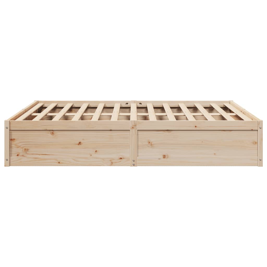 Bed Frame without Mattress 200x200 cm Solid Wood Pine