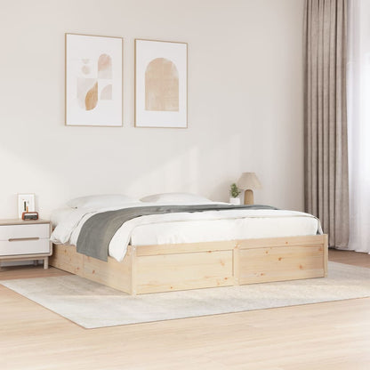 Bed Frame without Mattress 200x200 cm Solid Wood Pine