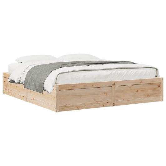 Bed Frame 180x200 cm Super King Solid Wood Pine