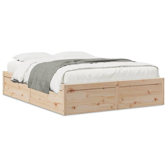 Bed Frame 160x200 cm Solid Wood Pine