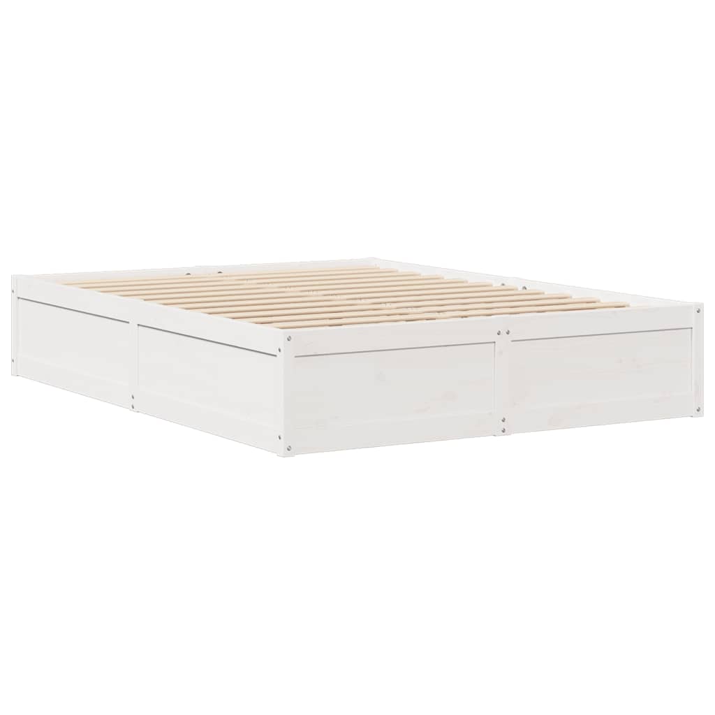 Bed Frame White 160x200 cm Solid Wood Pine