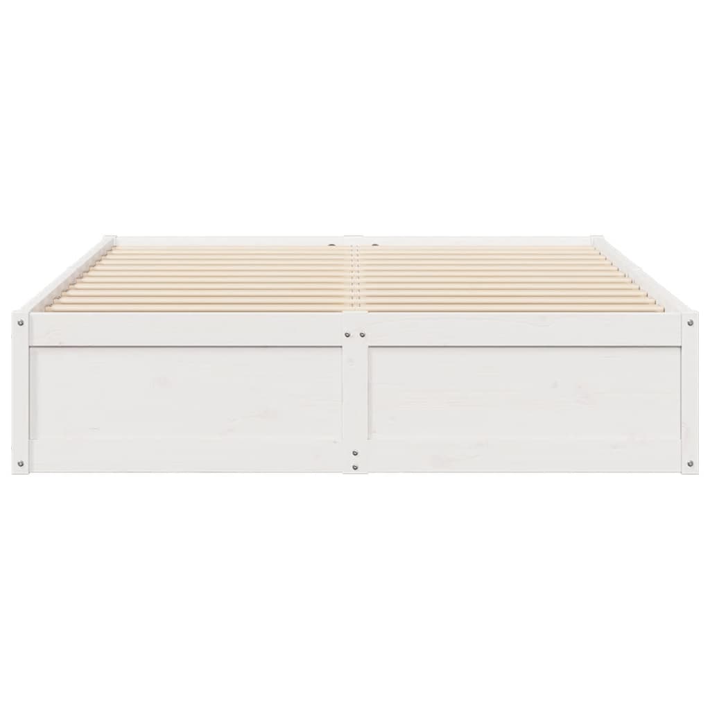 Bed Frame White 160x200 cm Solid Wood Pine