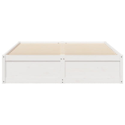 Bed Frame White 160x200 cm Solid Wood Pine