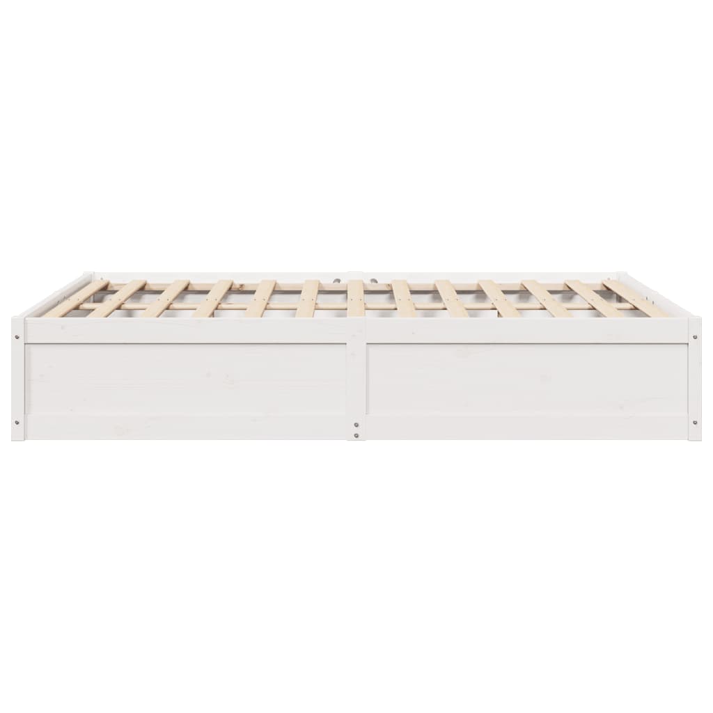 Bed Frame White 160x200 cm Solid Wood Pine