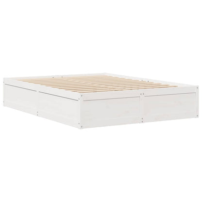 Bed Frame White 160x200 cm Solid Wood Pine