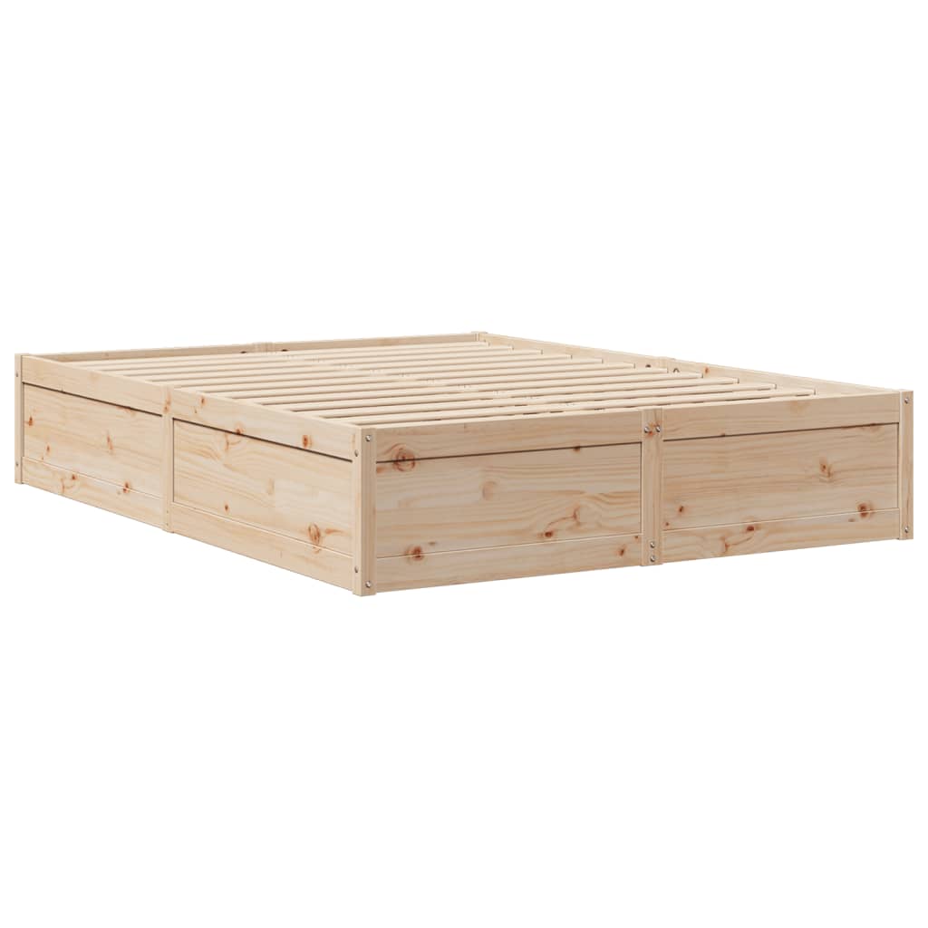 Bed Frame 140x200 cm Solid Wood Pine