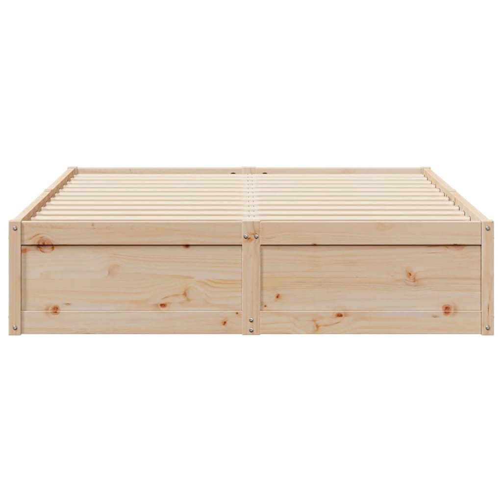 Bed Frame 140x190 cm Solid Wood Pine