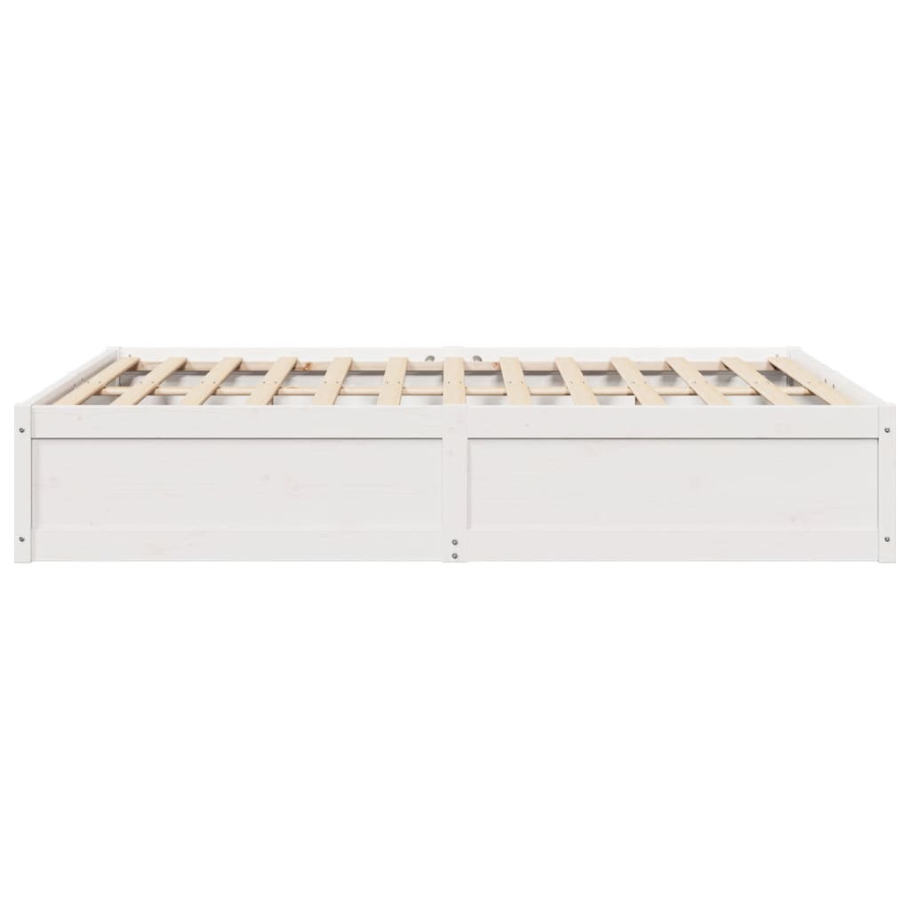 Bed Frame White 140x190 cm Solid Wood Pine