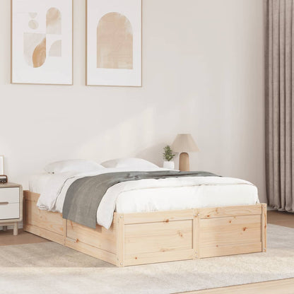 Bed Frame 120x190 cm Small Double Solid Wood Pine