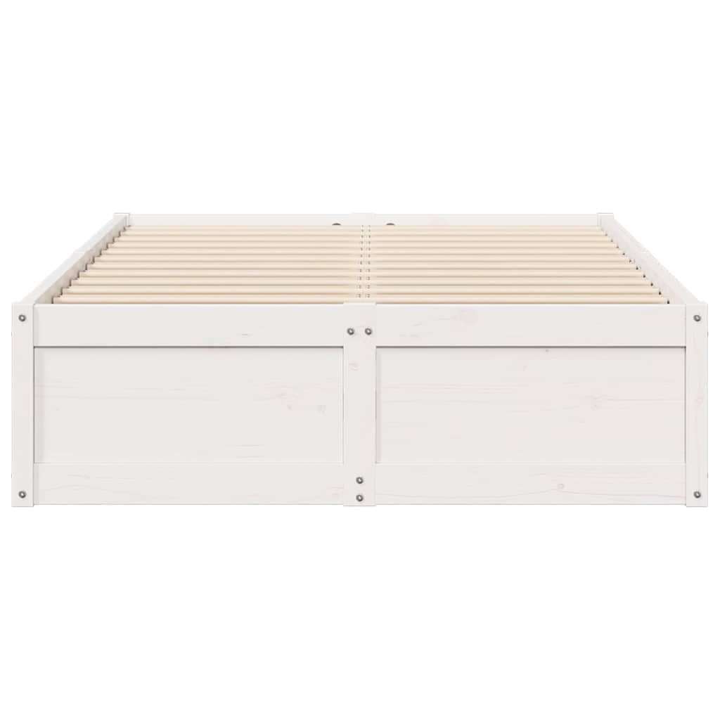 Bed Frame White 120x190 cm Small Double Solid Wood Pine