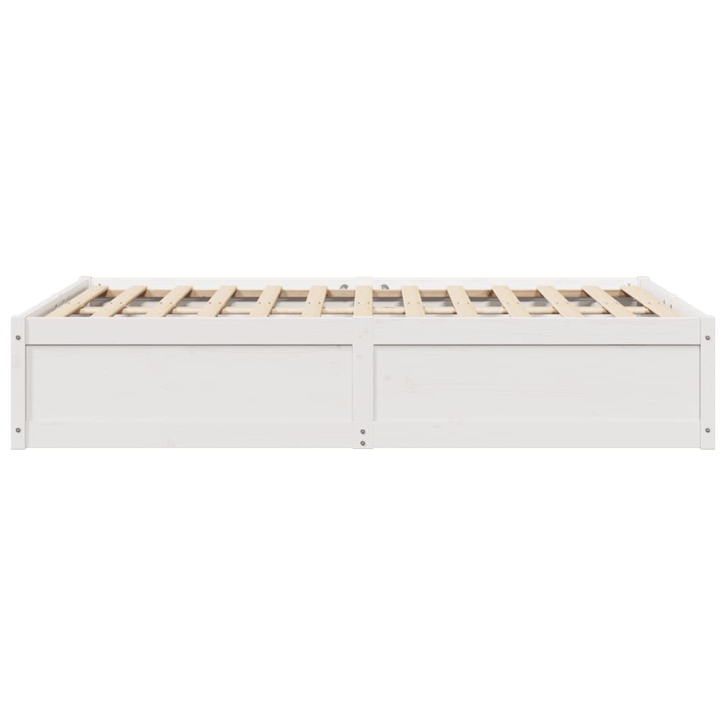 Bed Frame White 120x190 cm Small Double Solid Wood Pine