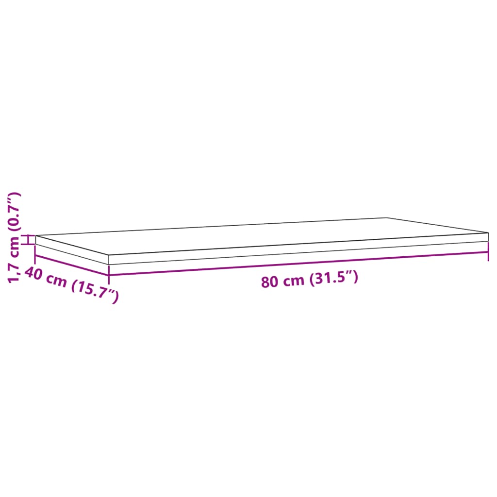 Table Tops 2 pcs 80x40x1.7 cm Rectangular Solid Wood Pine