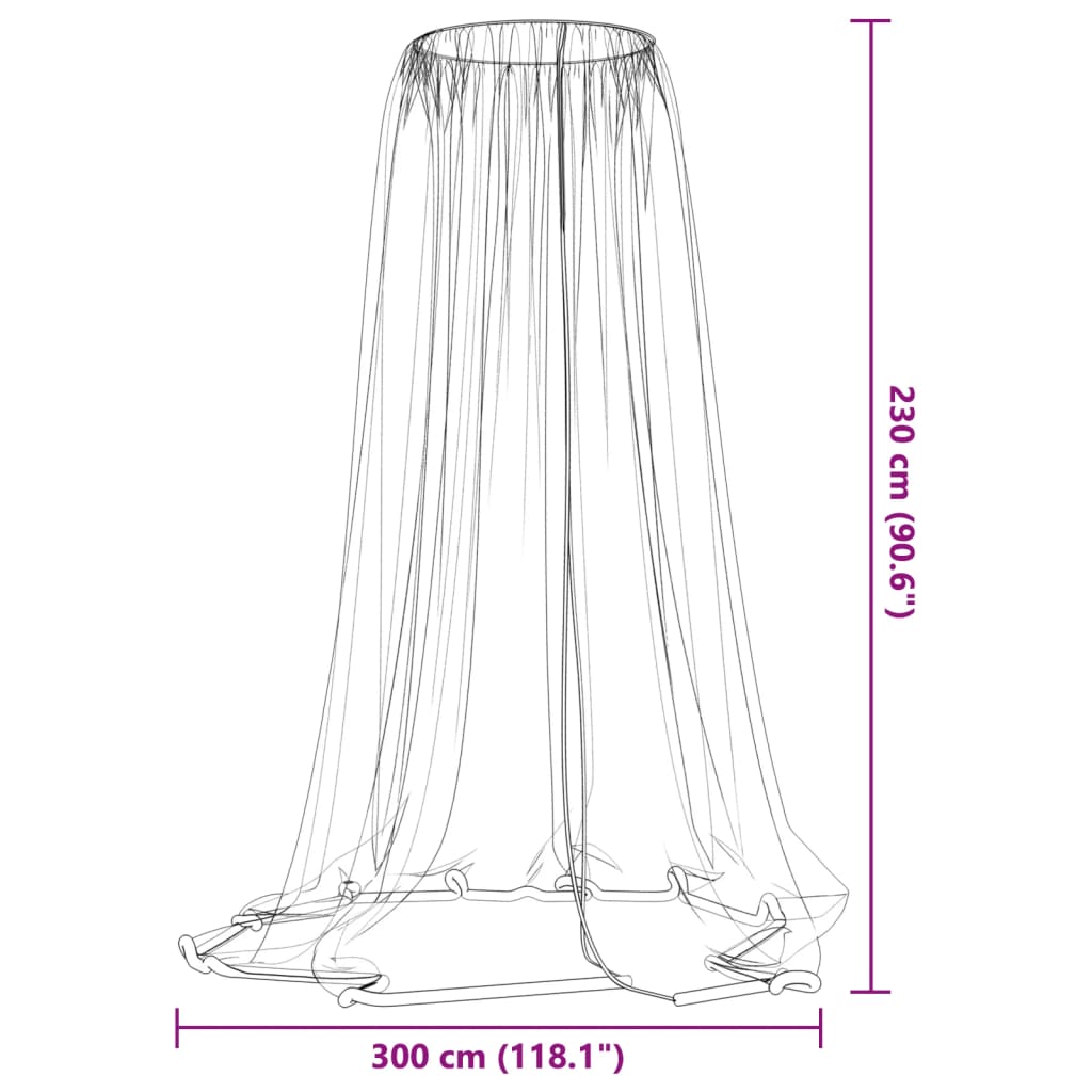 Mosquito Net for Umbrella 220 Mesh Black Φ300x230 cm