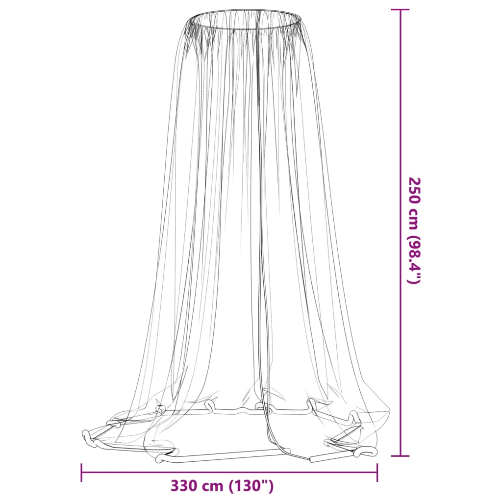 Mosquito Net for Umbrella 220 Mesh Black Φ330x250 cm