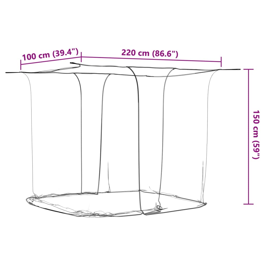 Hanging Mosquito Net 156 Mesh White 220x100x150 cm