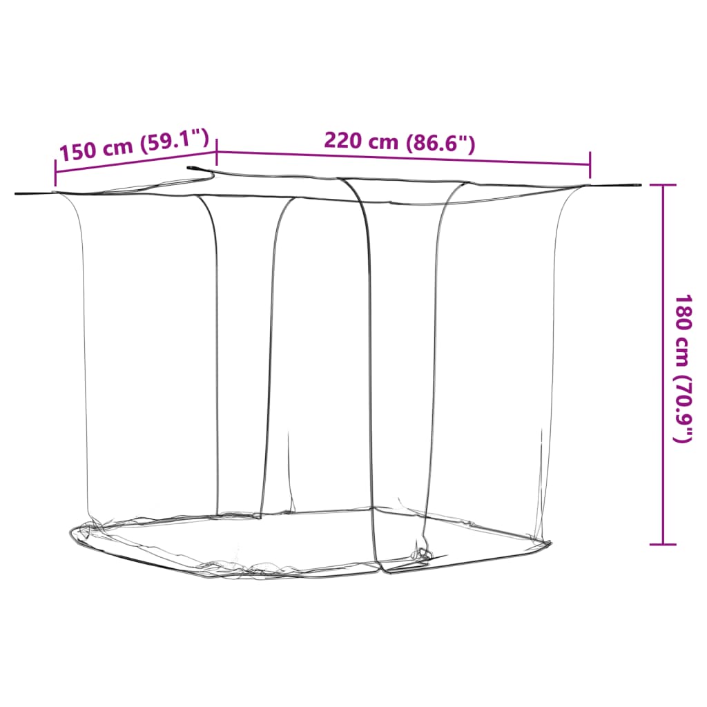 Hanging Mosquito Net 156 Mesh White 220x150x180 cm