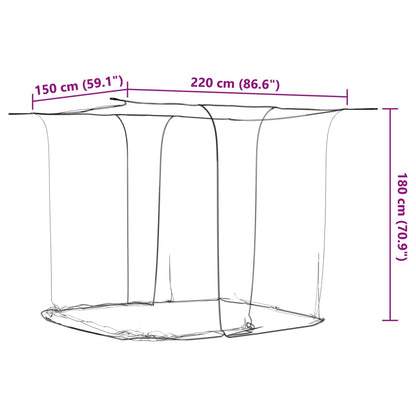 Hanging Mosquito Net 156 Mesh White 220x150x180 cm