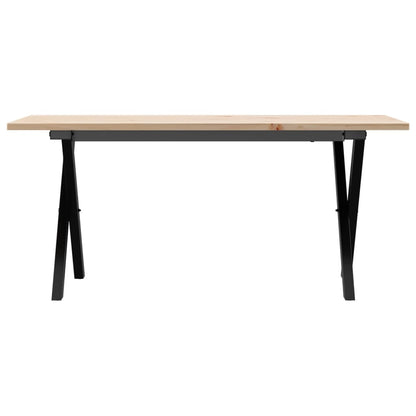 Coffee Table X-Frame 100x50x45 cm Solid Wood Pine and Steel