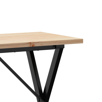 Dining Table X-Frame 100x50x75.5 cm Solid Wood Pine and Steel