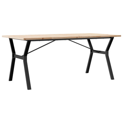 Dining Table Y-Frame 180x90x75.5 cm Solid Wood Pine and Steel