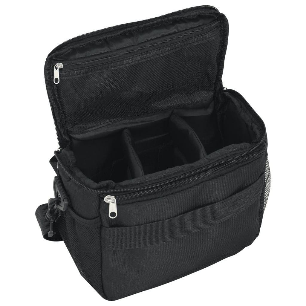 Camera Bag with Waterproof Cover Black Oxford Fabric