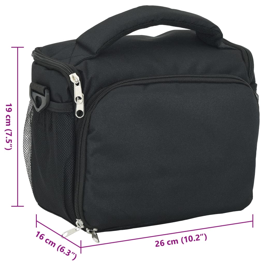 Camera Bag with Waterproof Cover Black Oxford Fabric