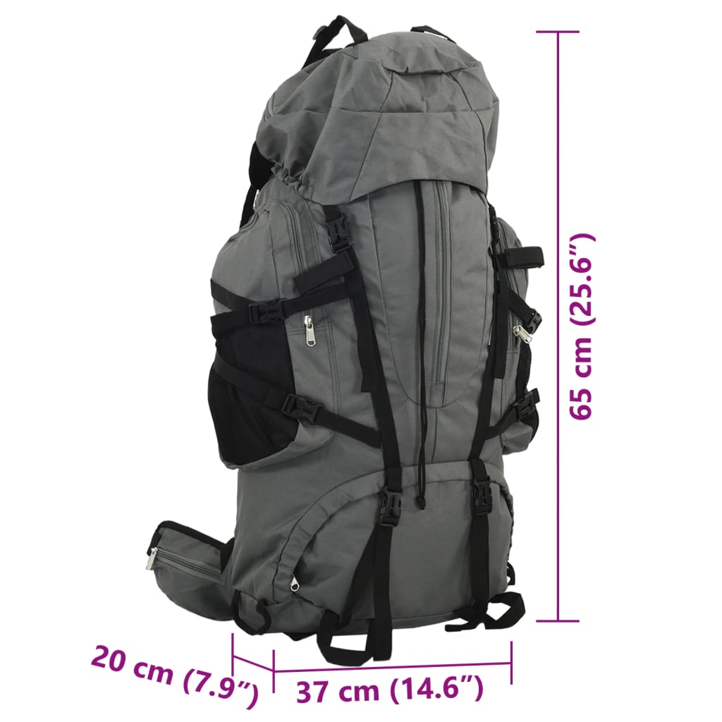 Hiking Backpack Grey 60 L Oxford Fabric