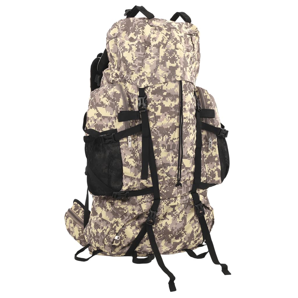 Hiking Backpack Camel Brown Camouflage 60 L Oxford Fabric