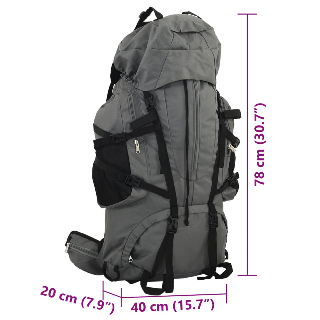 Hiking Backpack Grey 80 L Oxford Fabric