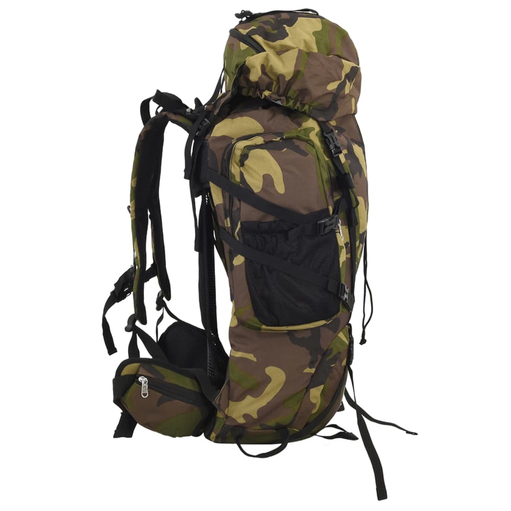 Hiking Backpack Green Camouflage 80 L Oxford Fabric