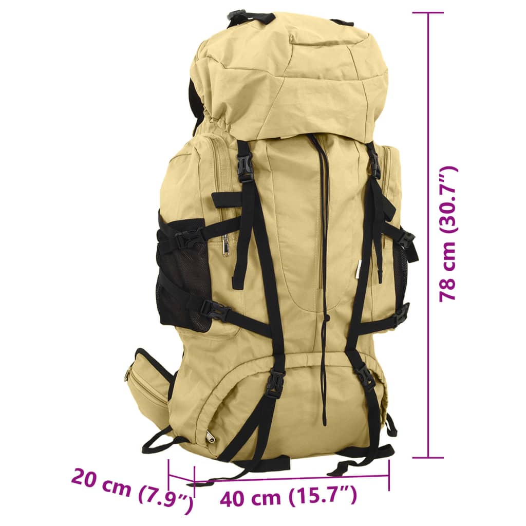 Hiking Backpack Khaki 80 L Oxford Fabric